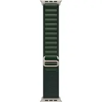 Apple Watch 49mm Alpine Loop Dark Green - Small - Natural Titanium