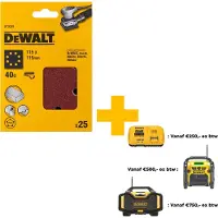 DeWalt Hiomapaperi tasohiomakoneeseen DT3030-QZ; 115x115 mm; K40; 25 kpl.