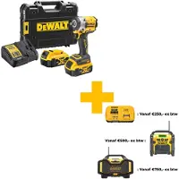 DeWalt slagnøgle 18V XR DCF921P2T-QW 2x5,0Ah, lader, Tstak kuffert