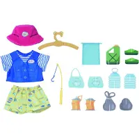 Zapf born bear fishing outfit, doll accessories