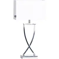 By Rydens Omega pöytävalaisin 52 cm kromi-valkoinen