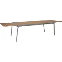 Brafab Naos ruokapöytä 100 x 220 cm ruostumaton teräs / tiikki