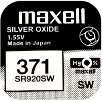Maxell – Hopeaoksidiparisto, SR920SW (371), 1,55V, 10-pakkaus (18290100)