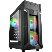 Sharkoon VG6-W RGB, Midi Tower, PC, Musta, ATX, mikro ATX, Mini-ATX, Pelaaminen, Sininen, Vihreä, Punainen (4044951026814)
