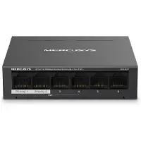 Mercusys MS106LP - 6-porttinen 10/100 Mbps hallittava kytkin 4 PoE-portilla, Musta