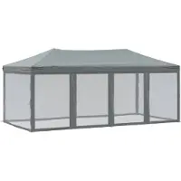 vidaXL Kokoontaitettava juhlateltta sivuilla, antrasiitti, 3x6 m