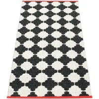 Pappelina , Marre matto 70x150 cm black / vanilla coral stripe