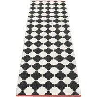 Pappelina , Marre matto 70x225 cm black / vanilla coral stripe