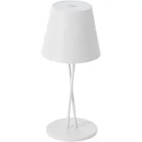 LINDBY LED ladattava pöytävalaisin Janea CROSS, valkoinen, metallia , himmennettävä, Valkoinen/opaali, Metalli, Moderni