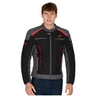 FASTWAY T-2212 Moottoripyörä Tiimitakki Musta/Harmaa/Punainen unisex, size L