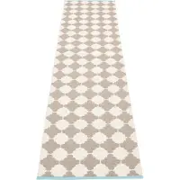 Pappelina Marre matto 70x300 cm mud / vanilla turquoise stripe