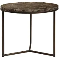 Artwood Cedes sohvapöytä ruskea marmori Ø 60 cm