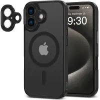 Tech-Protect iPhone 16 MagCam -kotelo - MagSafe-yhteensopiva - matta musta