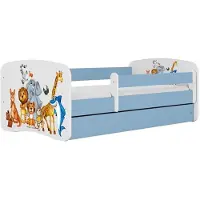 Kocot Kids Lastensänky ilman patjaa ja laatikkoa BabyDreams Blue eläimet, 140x70cm, sininen