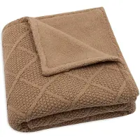 Jollein Neulottu Viltti Ruutukuvio + Teddyfleece, Biscuit