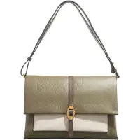 Coccinelle Dorian Tricolor Shoulder Bag - Khaki green - ONE SIZE