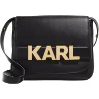 Karl Lagerfeld Letters Crossbody-laukku Nahka 24 cm Musta