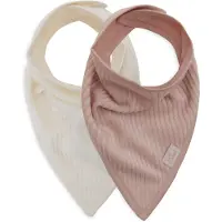 Jollein Velvet Rib Bandana Kuolalappu 2-pack, Wild Rose/Ivory