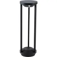 LUCANDE Evelis LED-aurinkokeinuvalaisin, musta, alumiini, anturi, Musta, Alumiini, Moderni