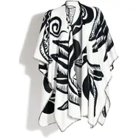 Kosta Linnewäfveri Paradise Poncho Vit