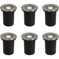 QAZQA 6 kpl moderni ulkokäyttöön tarkoitettuja maavalopisteitä terästä 35 mm säädettävissä IP65 - Delux