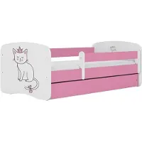 Kocot Kids Lastensänky ilman patjaa ja laatikkoa BabyDreams Pink cat, 140x70cm, pinkki