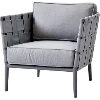 Cane-Line Conic lounge-nojatuoli Light grey, sis. tyynyt