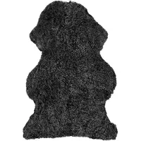 Skinnwille Curly lampaannahka 60x95 cm Dark grey