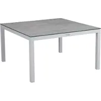 Brafab Belfort sohvapöytä valkoinen/harmaa alumiini 90 x 90 3D-tulostettu lasilevy