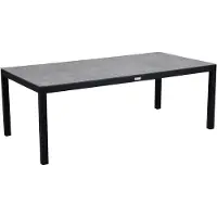Brafab , Belfort sohvapöytä musta/harmaa alumiini 70 x 140 3D-tulostettu lasilevy