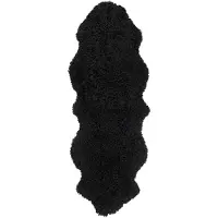 Skinnwille Curly Lampaannahka 60x180 cm Black