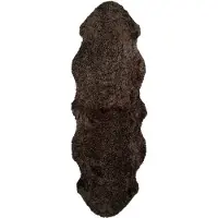 Skinnwille Curly Lampaannahka 60x180 cm Brown melange