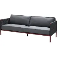 Cane-Line Encore 3-paikkainen sohva Grey / Bordeaux
