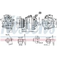 Nissens Ilmastointikompressori - Mitsubishi - Outlander, Asx, Lancer. Citroen - C-crosser. Peugeot - 4008, 4007