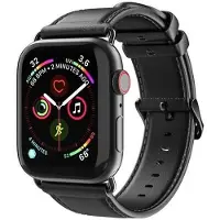 DUX Apple Watch (38/40/SE/41/42mm) YA M-Buckle -nahkahihna - musta