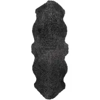 Skinnwille Curly lampaannahka 60x180 cm Dark grey