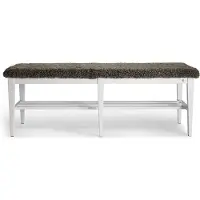 Oscarssons Möbel Nadja penkki 130 cm Valkoinen lakattu koivu/nahka Sahara