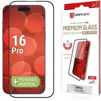 Displex iPhone 16 Pro - - Koko lasi - Musta - Maksimaalinen suoja - Kova