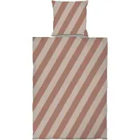 Mette Ditmer Diagonal Vuodevaatteet 140x220 + 60x63 Cm Hiekanväriset / Brick - Vuodevaatesarjat Luomupuuvilla Sand - DIADUVSXA55