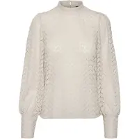 Vero Moda Vmbecca Ls High Neck Lace Top Jrs Noos - Cream - XS