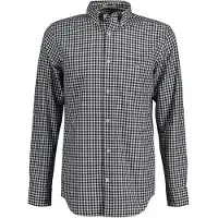 Gant for man. 3000120 Black Vichy check poplin shirt Regular Fit (L), Casual, Cotton, Long sleeve