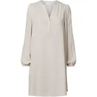 Selected Slfviva Ls Short V-Neck Dress Noos - Cream - 38