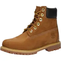 Timberland for woman. TB1103602141 6 Inch Premium brown waterproof leather boots with lace-up fastening (42 W), Flat, Laces, Casual, Sustain