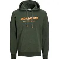 Jack & Jones Collegepaita 'JJAlvis' tummanvihreä / tummanoranssi / valkoinen