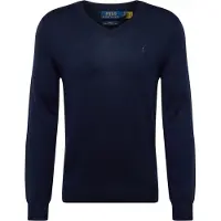 Ralph Lauren Slim Fit Washable Wool V-Neck Sweater - Navy - S