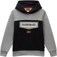 Napapijri Collegepaita 'Burgee' meleerattu harmaa / punainen / musta / valkoinen