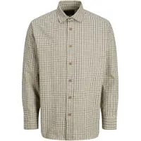 Jack & Jones Paita 'JPRBLAbradfort' beigenharmaa / musta / valkoinen