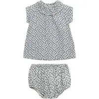 Petit Bateau Kukallinen Vauvan Mekko Sininen 6 Months Sininen 6 kuukautta Tytöt