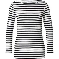 Lindex Striped Cotton Top - Navy - XXL