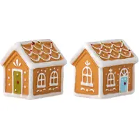 Bloomingville - Ginnie suola- ja pippurisetti 6x6 cm piparkakkutalo